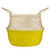 Large Belly Basket with Handles - 15.5" - Beige and Yellow - IMAGE 1