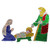 3pc Blue and Green Pre-Lit Holographic Nativity Set Outdoor Christmas Decor 53" - IMAGE 1