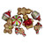 Pack of 8 Gold and Red Gingerbread Men with Sweet Treats Christmas Ornaments 3" - IMAGE 3