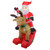 4.75' Pre-Lit Red Inflatable Rocking Reindeer and Santa Outdoor Christmas Yard Decor - IMAGE 1