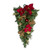 32" Pine and Poinsettias Artificial Christmas Teardrop Swag - Unlit - IMAGE 1