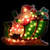 Pre-Lit Holographic Santa in Sleigh Christmas Window Silhouette - 17" - Clear Lights - IMAGE 1