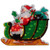 Pre-Lit Holographic Santa in Sleigh Christmas Window Silhouette - 17" - Clear Lights - IMAGE 2