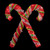 Lighted Sisal Double Candy Cane Christmas Outdoor Decoration - 26" - Clear Lights - IMAGE 3