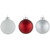 72ct Red, Silver and White Shiny and Matte Glass Ball Christmas Ornaments 3.25-4" - IMAGE 4