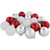72ct Red, Silver and White Shiny and Matte Glass Ball Christmas Ornaments 3.25-4" - IMAGE 1