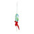 6" Blue, Green and White Glittered Twist Lollipop with Red Bow Christmas Ornament - IMAGE 2