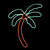 24.5" Orange and Green LED Lighted Coconut Palm Tree Window Silhouette Decoration - IMAGE 1