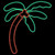 LED Palm Tree Neon Lighted Wall Art - 24.5" - Orange and Green - IMAGE 1