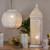 14.5" White and Gold Moroccan Style Hanging Lantern Ceiling Light Fixture - IMAGE 2