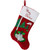 20" Red Velveteen Golf Themed Christmas Stocking with White Embroidered Cuff - IMAGE 1