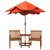 3-Piece Brown Acacia Wood Jack and Jill Chair With Table Outdoor Patio Set 70" - IMAGE 3