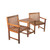3-Piece Brown Acacia Wood Jack and Jill Chair With Table Outdoor Patio Set 70" - IMAGE 2