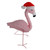 32" Pre-Lit Pink Flamingo with Santa Claus Hat Christmas Outdoor Decoration - IMAGE 1