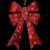 Lighted Sparkling Sisal Outdoor Christmas Double Bow - 23" - Red - Clear Lights - IMAGE 1