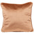 17" Solid Shiny Peach Square Velvet Plush Throw Pillow With Piped Edging - IMAGE 1