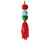 10.75" Bohemian Red Triple Plush Pom-Pom and Fringe Christmas Ornament - IMAGE 2