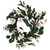 White Cotton Flowers with Foliage Spring Twig Wreath - 18" - Unlit - IMAGE 1