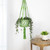 43" Green Lattice Pattern Macrame Hanging Planter Holder - IMAGE 2
