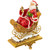 Santa and Reindeer Glittered Christmas Stocking Holders - 9.5” - Gold - Set of 2