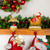 Santa and Reindeer Glittered Christmas Stocking Holders - 9.5” - Gold - Set of 2 - IMAGE 1