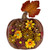 LED Lighted Solar Powered Floral Fall Harvest Pumpkin Outdoor Decoration - 8" - IMAGE 1