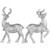 Set of 2 Silver Glitter Dusted Reindeer Christmas Figurines - IMAGE 3