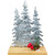 Galvanized Christmas Trees with Wooden Base Stocking Holder - 8.5"