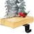 Galvanized Christmas Trees with Wooden Base Stocking Holder - 8.5"