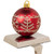 Glitter Snowflake Red Ball Ornament Christmas Stocking Holder - 5.5"