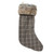 17.5" Gray and Brown Plaid Christmas Stocking with Cuff - IMAGE 1