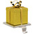 5.5" Glitter Gold and Silver Gift Box Metal Christmas Stocking Holder - IMAGE 5