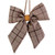 7.5" Brown and Cream Houndstooth Plaid Christmas Bow Decoration - IMAGE 1