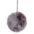 Lilac Gray Fuzzy Fur Hanging Christmas Ball Ornament 3.5" (90mm) - IMAGE 2