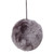 Lilac Gray Fuzzy Fur Hanging Christmas Ball Ornament 3.5" (90mm) - IMAGE 1