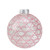 Glittered Clear and Pink Geometric Glass Christmas Ball Ornament 3.75" (95mm) - IMAGE 3