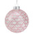 Glittered Clear and Pink Geometric Glass Christmas Ball Ornament 3.75" (95mm) - IMAGE 1
