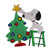 32" Green and White Lighted Peanuts Snoopy Christmas Tree Outdoor Decor - IMAGE 1