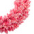 Pre-Lit Flocked Pink Artificial Christmas Wreath - 36 Inch, Clear Lights - IMAGE 3