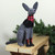 Sitting Dog with Plaid Collar Christmas Decoration - 14.5” - Gray and Red - IMAGE 6