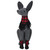 Sitting Dog with Plaid Collar Christmas Decoration - 14.5” - Gray and Red - IMAGE 2