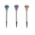 Set of 3 Red, Purple and Blue Mosaic Solar Powered LED Light Stake - IMAGE 2