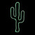 24.5" Neon Style LED Lighted Green Cactus Window Silhouette Decoration - IMAGE 1