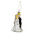 4" White and Black Glittered Bride with Groom Glass Christmas Ornament - IMAGE 2