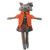 17" Brown and Orange Sitting Girl Herringbone Design Fox Plush - IMAGE 1