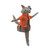 17" Brown and Orange Sitting Girl Herringbone Design Fox Plush - IMAGE 2