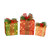 Set of 3 Pre-Lit Red and Green Glitter Gift Box Outdoor Christmas Yard Decors 10" - IMAGE 1