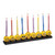 10.75" Yellow and Black Emoticon Hand Painted Hanukkah Menorah - IMAGE 1
