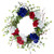 Red, white and Blue Hydrangea and Eucalyptus Patriotic Artificial Wreath - IMAGE 1