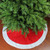 48" Red and White Traditional Christmas Tree Skirt with Border - IMAGE 1